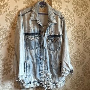 We the Free Oversized Distressed Denim Jacket